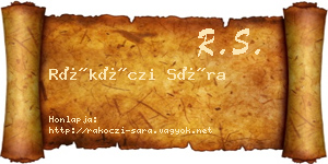 Rákóczi Sára névjegykártya